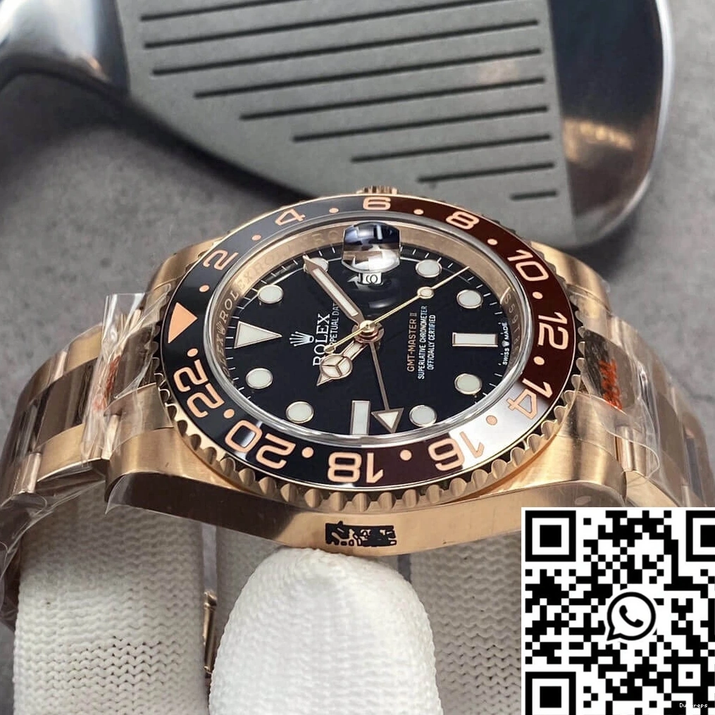 II Rolex Rose Factory GMT 126715CHNR-0001 GM Gold Black Master Dial 0313